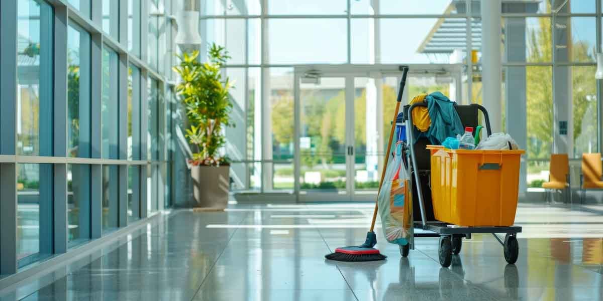 Professional cleaning crew at work